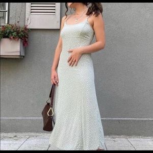 Brandy Melville sage green tie back dress